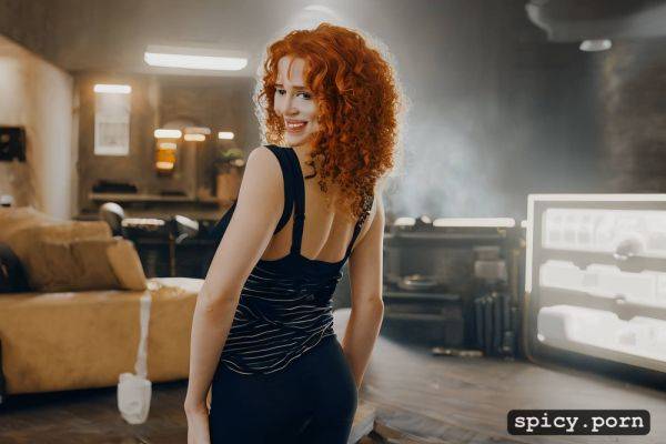 B cup breasts, pee, sex, cute face, leather stripes, natural orange hair - spicy.porn on pornsimulated.com