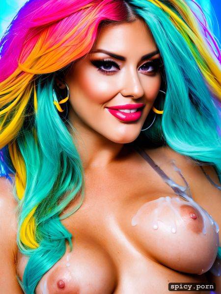 Celeste pamio has c cup boobs, neon lights, long hair, high makeup - spicy.porn on pornsimulated.com