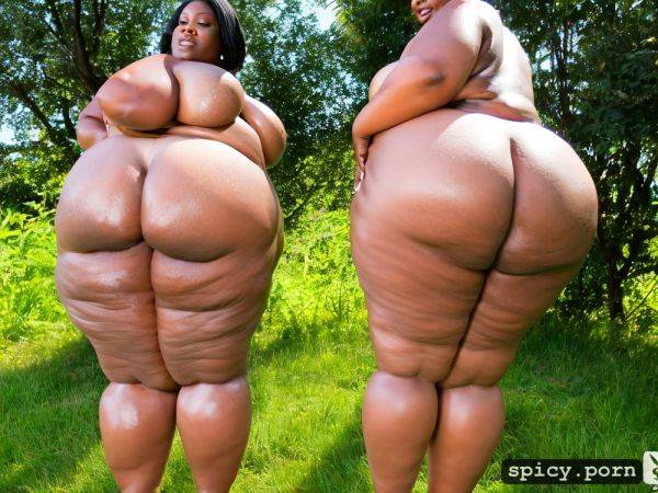 Fat, sagging tits, ebony, photo realistic, shiny oiled ass, wide hips - spicy.porn on pornsimulated.com