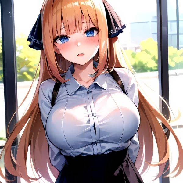 1girl Blonde Hair Blue Eyes Blush Breasts Go Toubun No Hanayome Miku Day Nakano Miku Arms Behind Back, 3562317961 - AIHentai - aihentai.co on pornsimulated.com