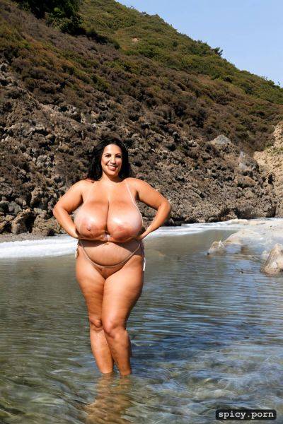 Largest boobs ever, standing at a beach, 41 yo, very massive natural melons exposed - spicy.porn on pornsimulated.com