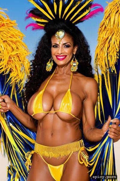 Color portrait, huge natural boobs, 65 yo beautiful performing brazilian carnival dancer - spicy.porn - Brazil on pornsimulated.com