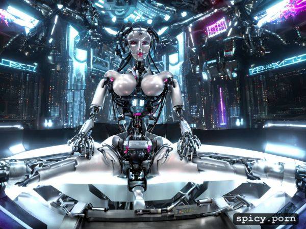Sexy curvy cyber elf being enslaved by robots, a robot with a machine penis penetrating a lust goddess deeply - spicy.porn on pornsimulated.com