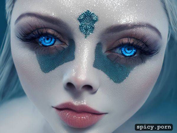 Red lips, ultra realistic blonde woman completely naked, extra detailed big blue eyes - spicy.porn on pornsimulated.com