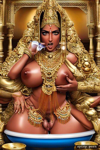 Hindu temple, smiling bride wearing only wedding jewellery, hairy fleshy red pussy - spicy.porn on pornsimulated.com