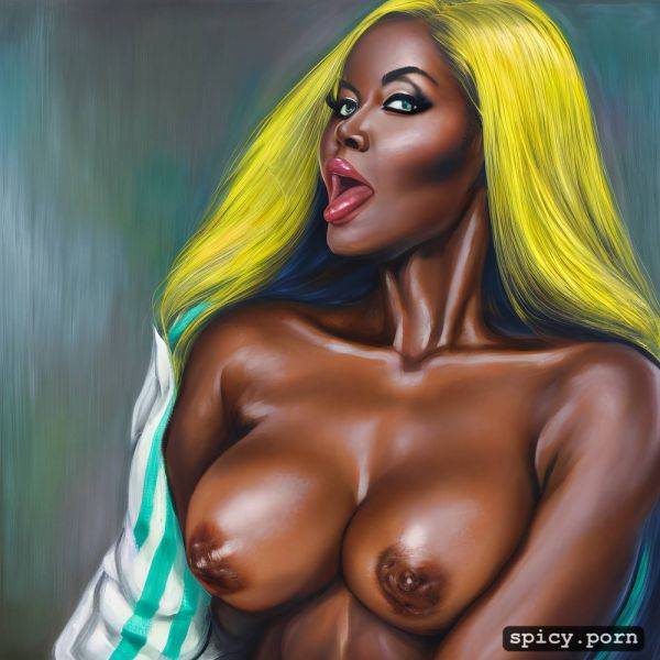 Ebony milf, office, 45 years old, nude, portrait, pastel colors - spicy.porn on pornsimulated.com