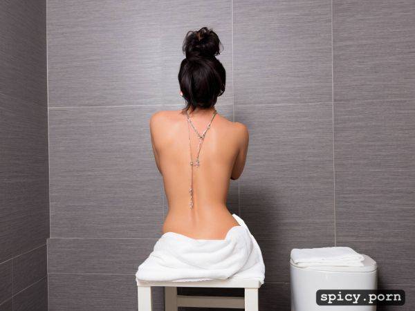 Ultra real, small towel around chest, bathroom, slim, black arcane necklace - spicy.porn on pornsimulated.com