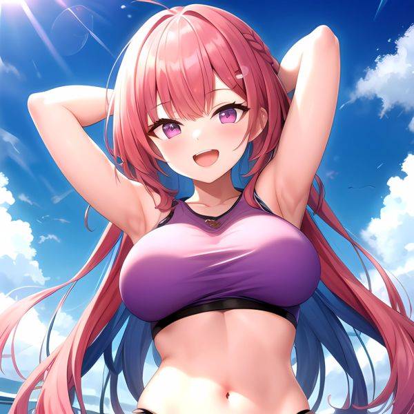 1girl D Absurdres Armpits Arms Behind Head Azur Lane Blush Breasts Bremerton Azur Lane Crop Top Highres Large Breasts Looking, 3941707821 - AIHentai - aihentai.co on pornsimulated.com