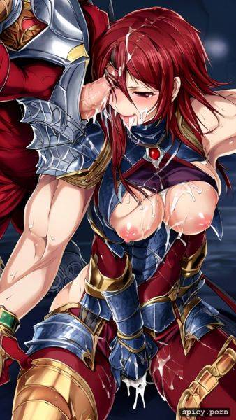Style hentai cg, penetrating, coloured, multiple dick, red hair ripped armor female knight - spicy.porn on pornsimulated.com