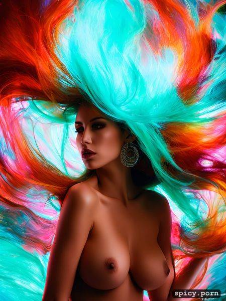 Vibrant colorism, busty, sharp focus, bold color palette and blobs - spicy.porn on pornsimulated.com