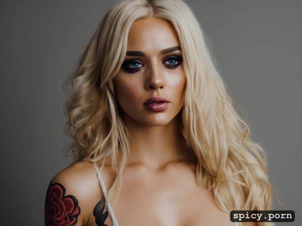 Pretty face, tattoos, latina, medium breasts, fit body, blond hair - spicy.porn on pornsimulated.com