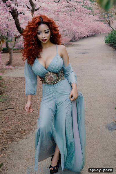 Centered, curly hair, pastel colors, diving, geisha, latina lady - spicy.porn on pornsimulated.com