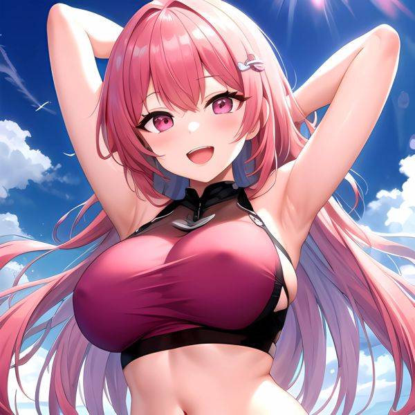 1girl D Absurdres Armpits Arms Behind Head Azur Lane Blush Breasts Bremerton Azur Lane Crop Top Highres Large Breasts Looking, 904670118 - AIHentai - aihentai.co on pornsimulated.com