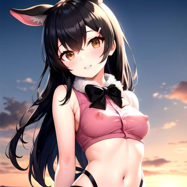 1girl Aardvark Kemono Friends Animal Ears Bare Shoulders Black Bow Black Bowtie Black Hair Bow Bowtie Breasts Brown Eyes Cropped, 2420712481 - AIHentai - aihentai.co on pornsimulated.com