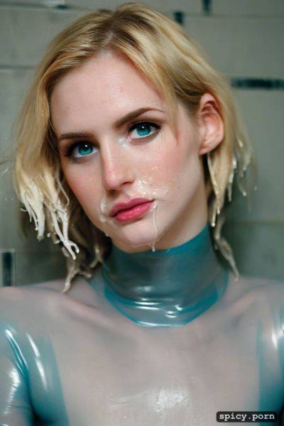 Pale skin, latex bodysuit, eye contact, 18 years old, looking at viewer - spicy.porn on pornsimulated.com