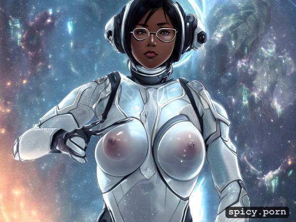 Average body, hard nipples, glasses, transparent spacesuit, gorgeous face - spicy.porn on pornsimulated.com