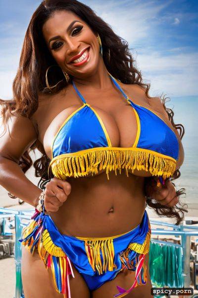 Color portrait, huge natural boobs, 45 yo beautiful performing brazilian carnival dancer - spicy.porn - Brazil on pornsimulated.com