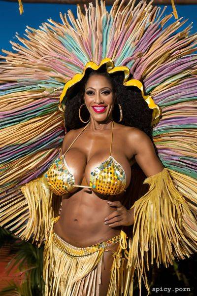 Color portrait, huge natural boobs, 57 yo beautiful performing brazilian carnival dancer - spicy.porn - Brazil on pornsimulated.com