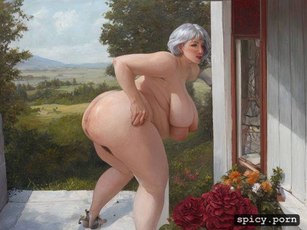 Spreading dirty ass, hairy fat vagina, complete view, hairy naked no clothes chubby xxl pale skin short haired european with huge tits and open ass - spicy.porn on pornsimulated.com