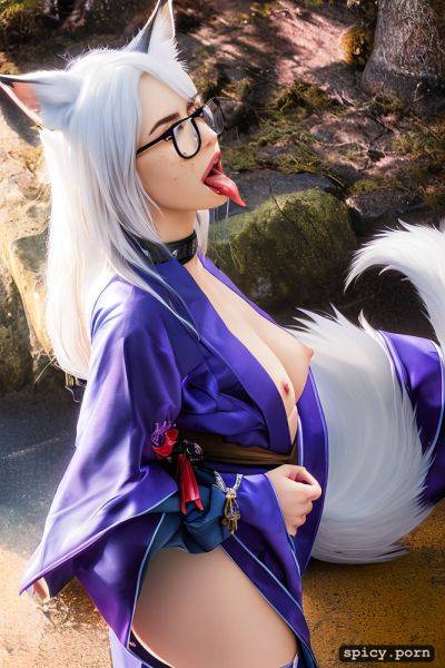 Thigh high socks, photo realistic detailed tongue, rimmed glasses - spicy.porn on pornsimulated.com