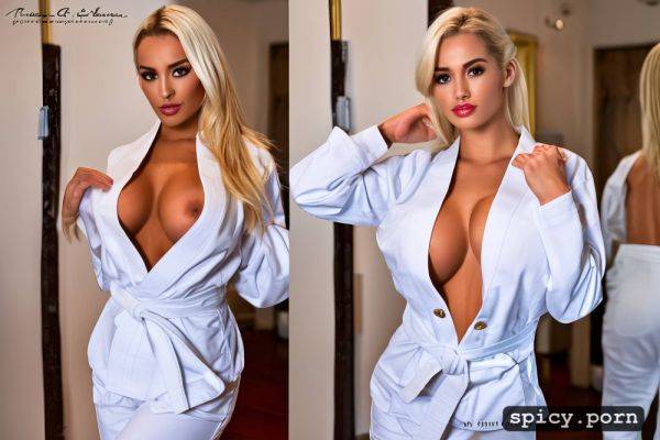 Martial arts, natural small boobs, visible belly button, white karate suit - spicy.porn on pornsimulated.com