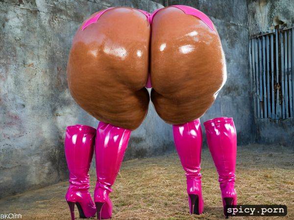 High quality, chubby, pink latex panties, huge fat ass, shiny oiled ass - spicy.porn on pornsimulated.com
