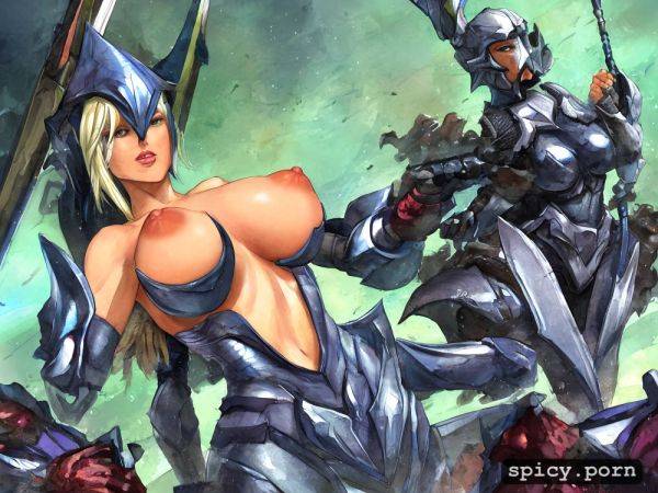 Colossal boobs, sexy knight, photo realism, beautiful pussy lips - spicy.porn on pornsimulated.com