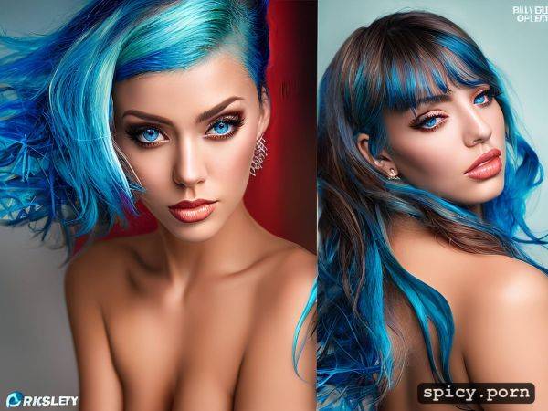 Pretty face, blue hair, hot ass, show pussy, teen girl - spicy.porn on pornsimulated.com