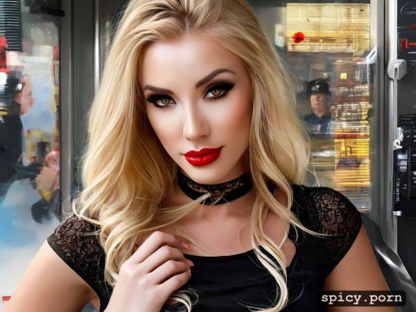 Piercing pussy lips, long blonde hair, walking towards camera - spicy.porn on pornsimulated.com
