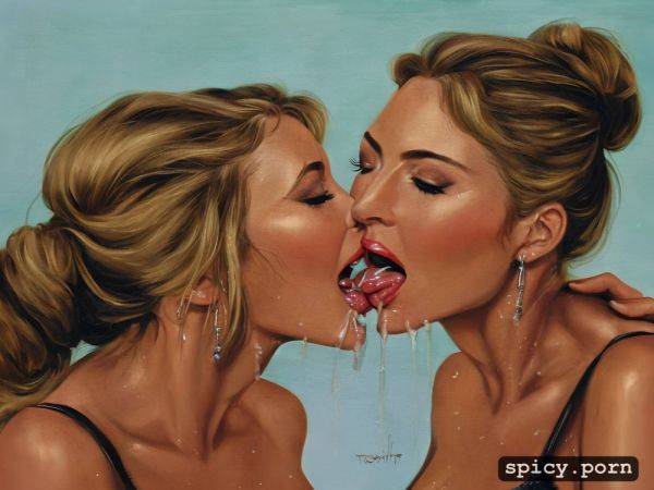 Looking at camera, sloppy kissing, two women kissing, artistic - spicy.porn on pornsimulated.com