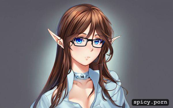 Elf ears, brown hair, wear glasses, blue eyes - spicy.porn on pornsimulated.com