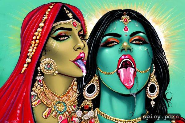 Tongue play, white cum on face, indian godess kali - spicy.porn - India on pornsimulated.com