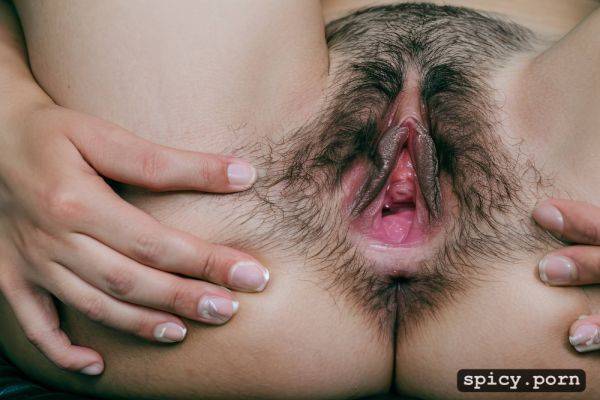 Wet, big pussy lips, realistic, crotch, large labia, hairy outer pussy and around asshole - spicy.porn on pornsimulated.com
