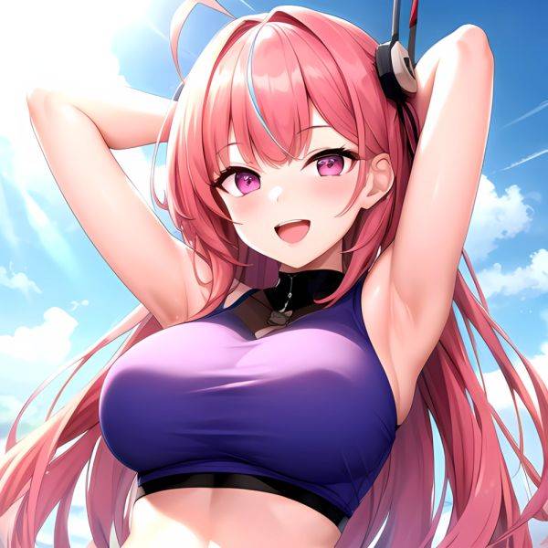 1girl D Absurdres Armpits Arms Behind Head Azur Lane Blush Breasts Bremerton Azur Lane Crop Top Highres Large Breasts Looking, 4015012435 - AIHentai - aihentai.co on pornsimulated.com