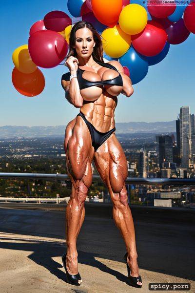 Muscular body, heels, skinny, ballon tits, big calves, fit babe - spicy.porn on pornsimulated.com