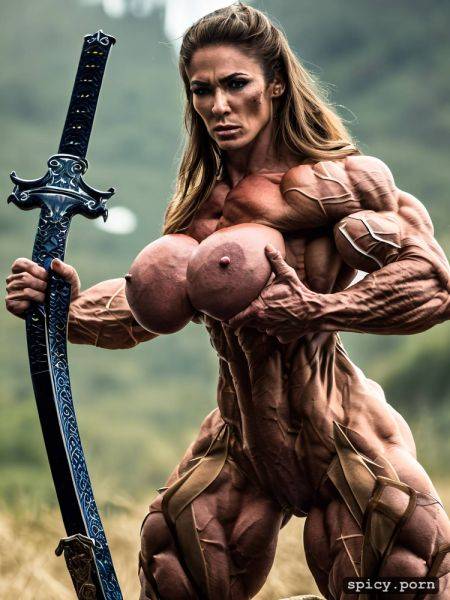 Massive abs, nude muscle woman, combat, perfect face, amazon woman - spicy.porn on pornsimulated.com