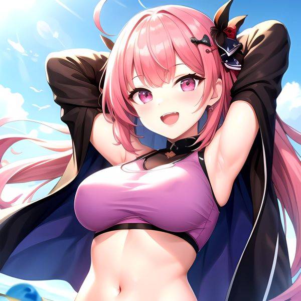 1girl D Absurdres Armpits Arms Behind Head Azur Lane Blush Breasts Bremerton Azur Lane Crop Top Highres Large Breasts Looking, 887511732 - AIHentai - aihentai.co on pornsimulated.com