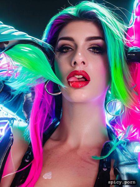 Anne hathaway has c cup boobs, neon lights, long hair, high makeup - spicy.porn on pornsimulated.com
