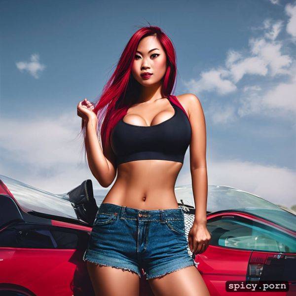Asian american lady, dark shadows, pretty face, sports bra, tall - spicy.porn - Usa on pornsimulated.com