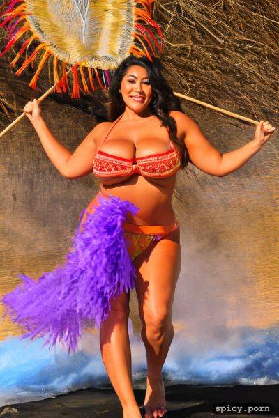 Giant hanging boobs, performing on stage, color portrait, curvy body - spicy.porn on pornsimulated.com