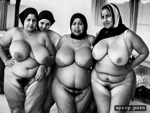 Obese arabic grannies group, pretty faces, hairy pussy, many belly curves - spicy.porn on pornsimulated.com
