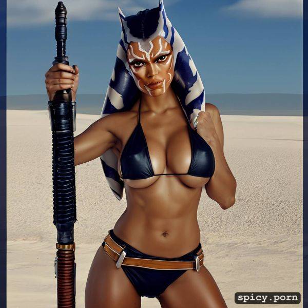 Rosario dawson as ahsoka tano from star wars posed with a prop - spicy.porn on pornsimulated.com