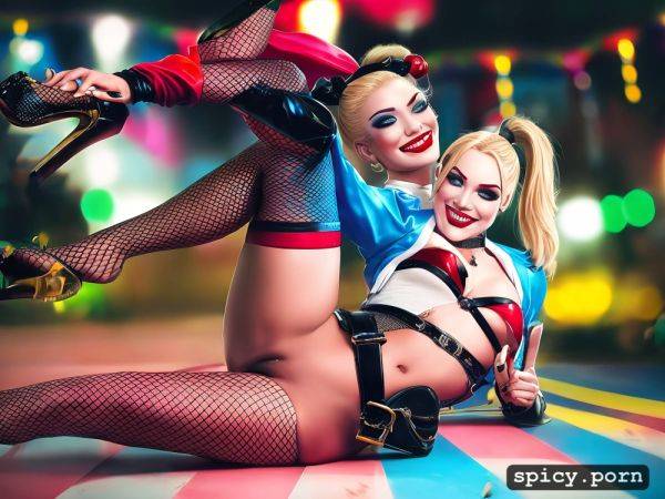 Is in a circus, smiling, legs up, totally white face, spread legs - spicy.porn on pornsimulated.com