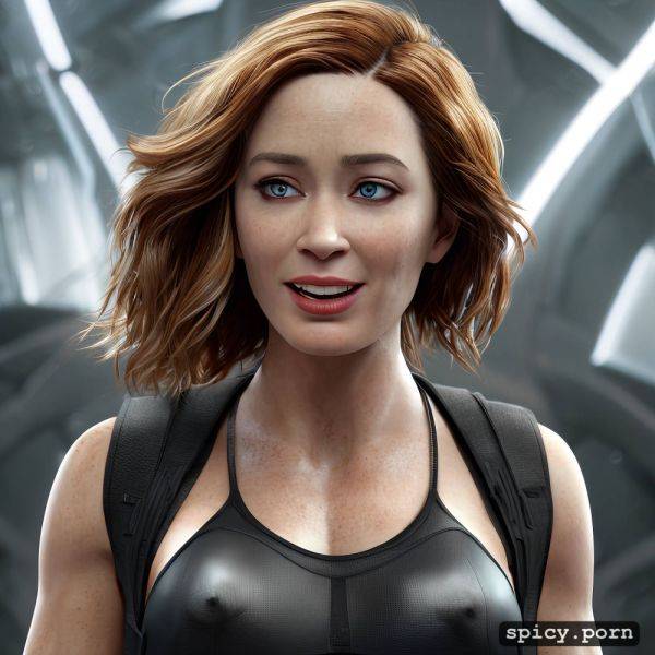 8k, emily blunt from the movie edge of tomorrow, emily blunt has saggy breasts - spicy.porn on pornsimulated.com