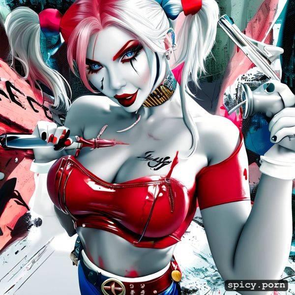 Harley quinn injected viagra straight into the head of my big hard dick as i watched horrified syringe needle deep in the glans closeup of harley quinn and gripping the erection tightly in her left hand and the large needle in her right hand - spicy.porn on pornsimulated.com