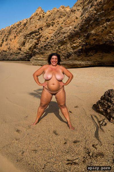Thick hour glass figure, rocky algarve beach, 69 yo, massive natural melons - spicy.porn on pornsimulated.com