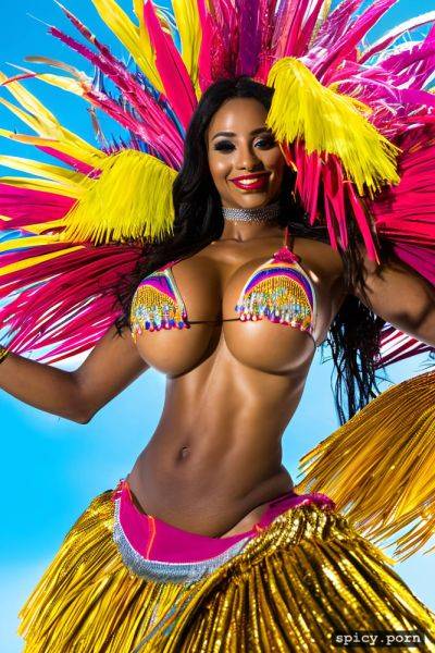 Color portrait, huge natural boobs, 33 yo beautiful performing brazilian carnival dancer - spicy.porn - Brazil on pornsimulated.com