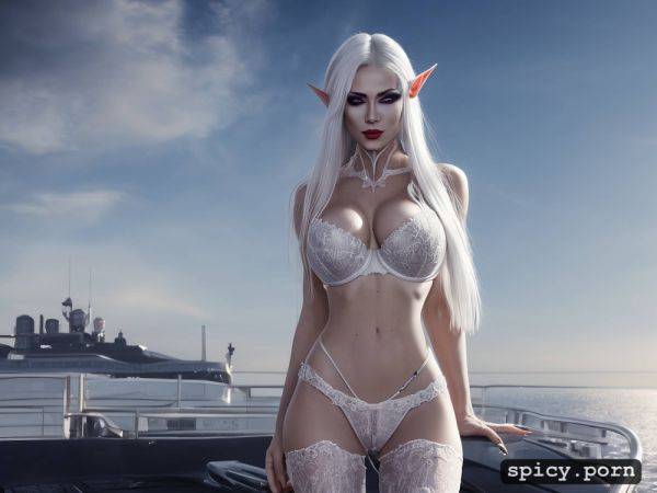Yacht, white eyelashes, nude, see through clothes, full body - spicy.porn on pornsimulated.com