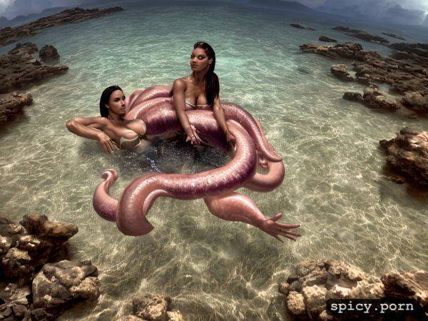 Snakes swimming round in scene, underwater diving scenario in the coral island seasite 53 feet below sea level - spicy.porn on pornsimulated.com