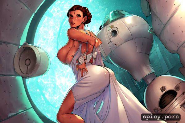 White dress from star wars episode 4, leia organa, massive sweaty bare tits - spicy.porn on pornsimulated.com